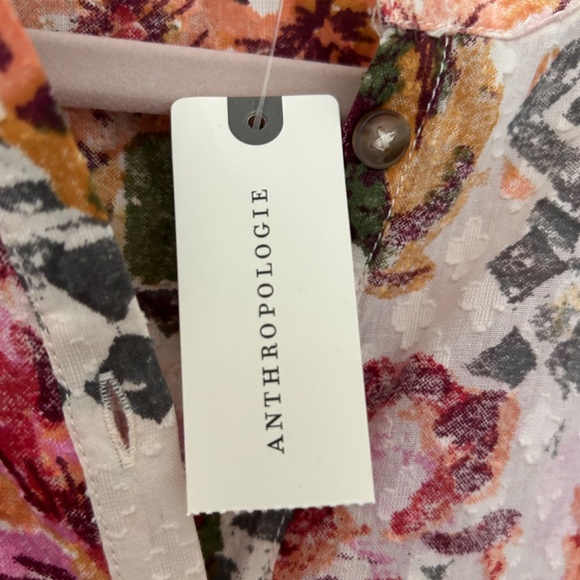 NWT Anthropologie Pilcro Cropped Surf Floral Blouse Medium - Picture 4 of 9